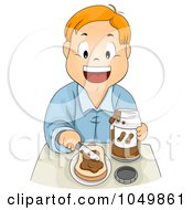 Poster, Art Print Of Boy Spreading Peanut Butter On Bread