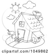 Poster, Art Print Of Coloring Page Outline Of A House