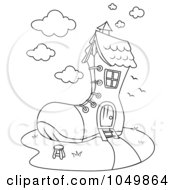 Poster, Art Print Of Coloring Page Outline Of A Shoe House