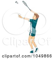 Teenage Boy Playing Badminton