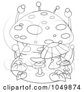 Coloring Page Outline Of Mushrooms