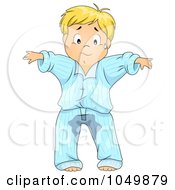 Royalty Free RF Clip Art Illustration Of An Upset Boy Wetting His Pajamas by BNP Design Studio