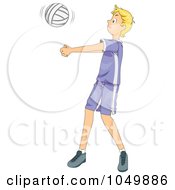 Poster, Art Print Of Teen Boy Playing Volleyball