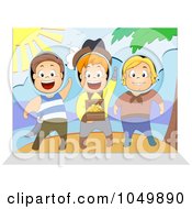 Poster, Art Print Of Children Sticking Their Heads In A Pirate Scene