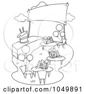 Poster, Art Print Of Coloring Page Outline Of A Garden Birthday Party