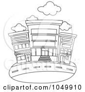 Poster, Art Print Of Coloring Page Outline Of Storefronts