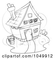 Poster, Art Print Of Coloring Page Outline Of A Barn House