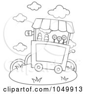 Poster, Art Print Of Coloring Page Outline Of An Ice Cream Cart