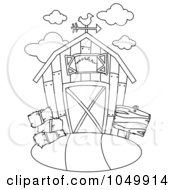Poster, Art Print Of Coloring Page Outline Of A Barn