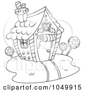 Poster, Art Print Of Coloring Page Outline Of A Candy House