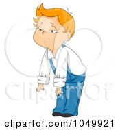 Royalty Free RF Clip Art Illustration Of A Tired Boy Slouching