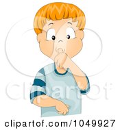 Poster, Art Print Of Insecure Boy Sucking His Thumb