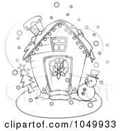 Coloring Page Outline Of A Winter Christmas House