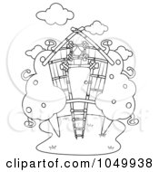 Poster, Art Print Of Coloring Page Outline Of A Tree House