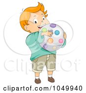 Poster, Art Print Of Cartoon Boy Holding A Ball