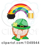 Poster, Art Print Of Leprechaun Imagining Beer And A Pot Of Gold On Opposite Ends Of The Rainbow