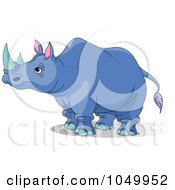 Poster, Art Print Of Blue Rhino