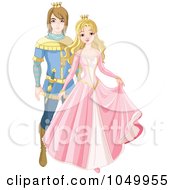 Royalty Free RF Clip Art Illustration Of A Prince And Princess Standing by Pushkin