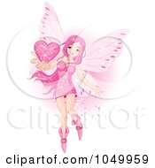 Poster, Art Print Of Fairy Holding A Pink Valentine Heart