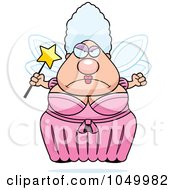 Royalty Free RF Clip Art Illustration Of A Mad Plump Fairy Godmother by Cory Thoman