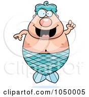 Royalty Free RF Clip Art Illustration Of A Plump Merman With An Idea by Cory Thoman