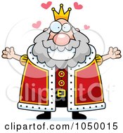Royalty Free RF Clip Art Illustration Of A Plump King With Open Arms