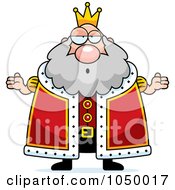 Royalty Free RF Clip Art Illustration Of A Careless Plump King Shrugging