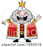 Royalty Free RF Clip Art Illustration Of A Plump King With An Idea