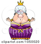 Royalty Free RF Clip Art Illustration Of A Plump Queen Shrugging