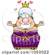Royalty Free RF Clip Art Illustration Of A Plump Queen With Open Arms
