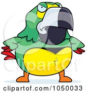 Poster, Art Print Of Mad Green Parrot