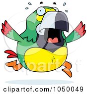 Poster, Art Print Of Green Parrot Panicking