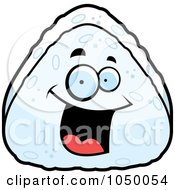 Royalty Free RF Clip Art Illustration Of A Grinning Rice Ball by Cory Thoman