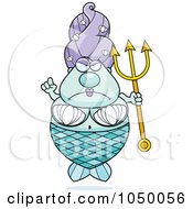 Poster, Art Print Of Plump Mermaid With A Trident