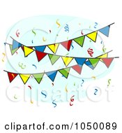 Poster, Art Print Of Colorful Fiesta Pennant Banners And Confetti