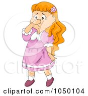Royalty Free RF Clip Art Illustration Of A Cartoon Girl Plugging Her Nose by BNP Design Studio