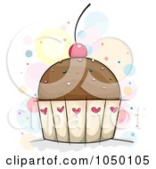 Poster, Art Print Of Chocolate Cupcake With Sprinkles And A Cherry