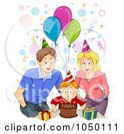 Poster, Art Print Of Mother And Father Celebrating Their Sons Birthday