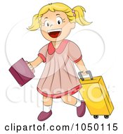 Poster, Art Print Of Happy Girl Going To School