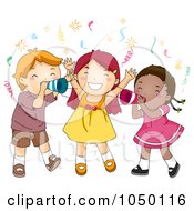 Poster, Art Print Of Children Shouting Happy New Year At A Party