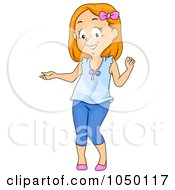 Royalty Free RF Clip Art Illustration Of A Casual Girl Presenting