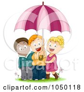 Poster, Art Print Of Diverse Kids Under An Umbrella