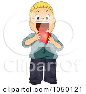Poster, Art Print Of Boy Eating A Red Apple