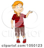 Poster, Art Print Of Red Haired Boy Presenting