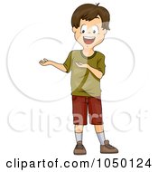 Poster, Art Print Of Brunette Boy Presenting