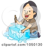 Poster, Art Print Of Man Picking Ice