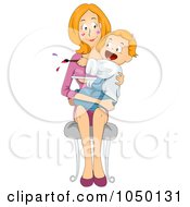Royalty Free RF Clip Art Illustration Of A Mother Holding Her Baby With Face Paint