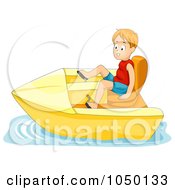 Poster, Art Print Of Boy In A Pedal Boat