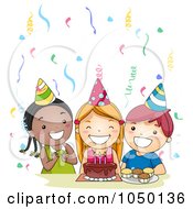 Poster, Art Print Of Diverse Kids Singing Happy Birthday At A Party