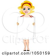 Royalty Free RF Clip Art Illustration Of A Nude Sexy Pinup Woman Wearing A Blank Sign
